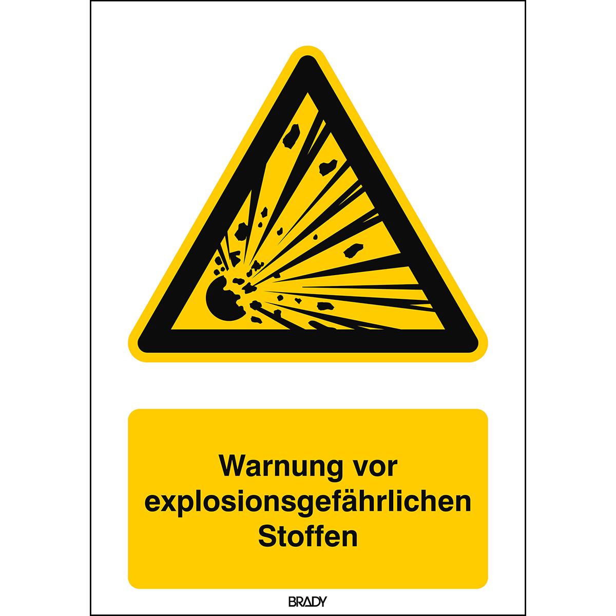 Brady ISO 7010 PIC W002 B-7525 ISO 7010 Zeichen - Warnung vor explosionsgefährlichen Stoffen Al (816760)