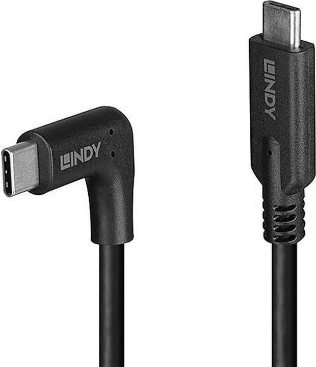 Produktbild Lindy 1m USB 3.2 Typ C Kabel 90° gewinkelt (32018) (1 m, 60 W)