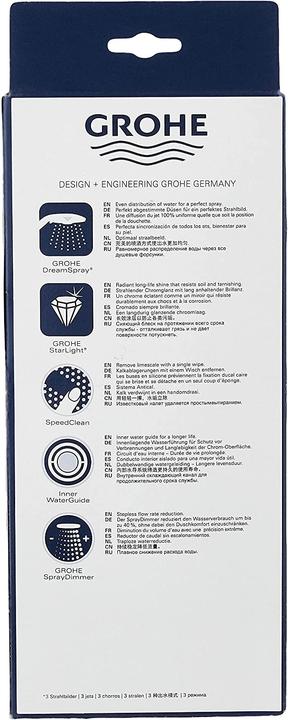 Immagine prodotto Grohe Doccetta Euphoria 110 Massage 27221000 11 cm cromo (3 Tipi di raggi, 13 l/min)