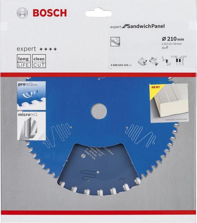 Produktbild Bosch Professional Zubehör Kreissägeblatt Expert for Sandwich Panel, 210 x 30 x 2,4 mm, 36