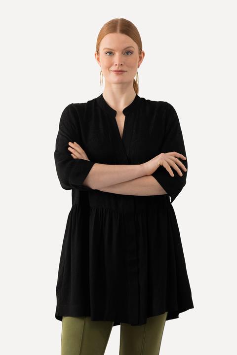 Immagine prodotto Ulla Popken Tunica in jacquard con collo alto, scollo a V e maniche a 3/4 (42, 44)