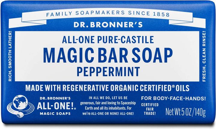 Actual product image Dr. Bronner's Peppermint Pure-Castile (Hard soap, 140 g)