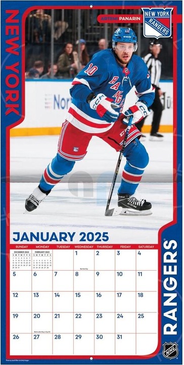 Immagine prodotto NHL - New York Rangers - Calendario murale d'équipe 30,5 x 30,5 cm 2025 (30,5 x 30,5 cm, Francese, Italiano, Spagnolo, Tedesco, Inglese)