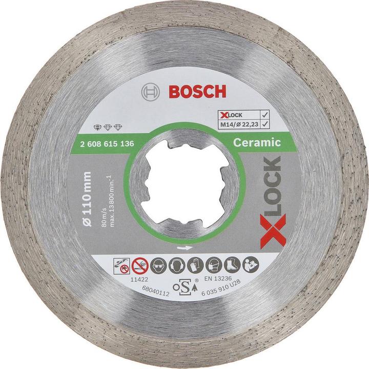 Produktbild Bosch Professional Zubehör X-LOCK Diamanttrennscheibe Standard for Ceramic 110 x 22,23 x 1,6 x 7,5