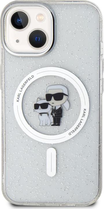 Immagine prodotto Karl Lagerfeld KLHMP15SHGKCNOT Custodia rigida trasparente per iPhone 15 6.1" Karl&Choupette Glitter MagSafe (Apple iPhone 13, Apple iPhone 14, Apple iPhone 15)