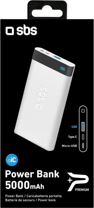 Produktbild SBS Power Bank 5000 mAh Eingang Type C input (5000 mAh)
