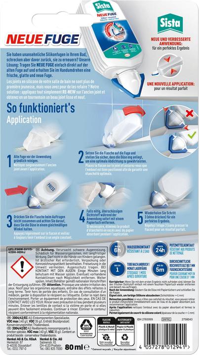 Produktbild Sista Neue Fuge 80 (0.16 kg, Grey, 80 ml)