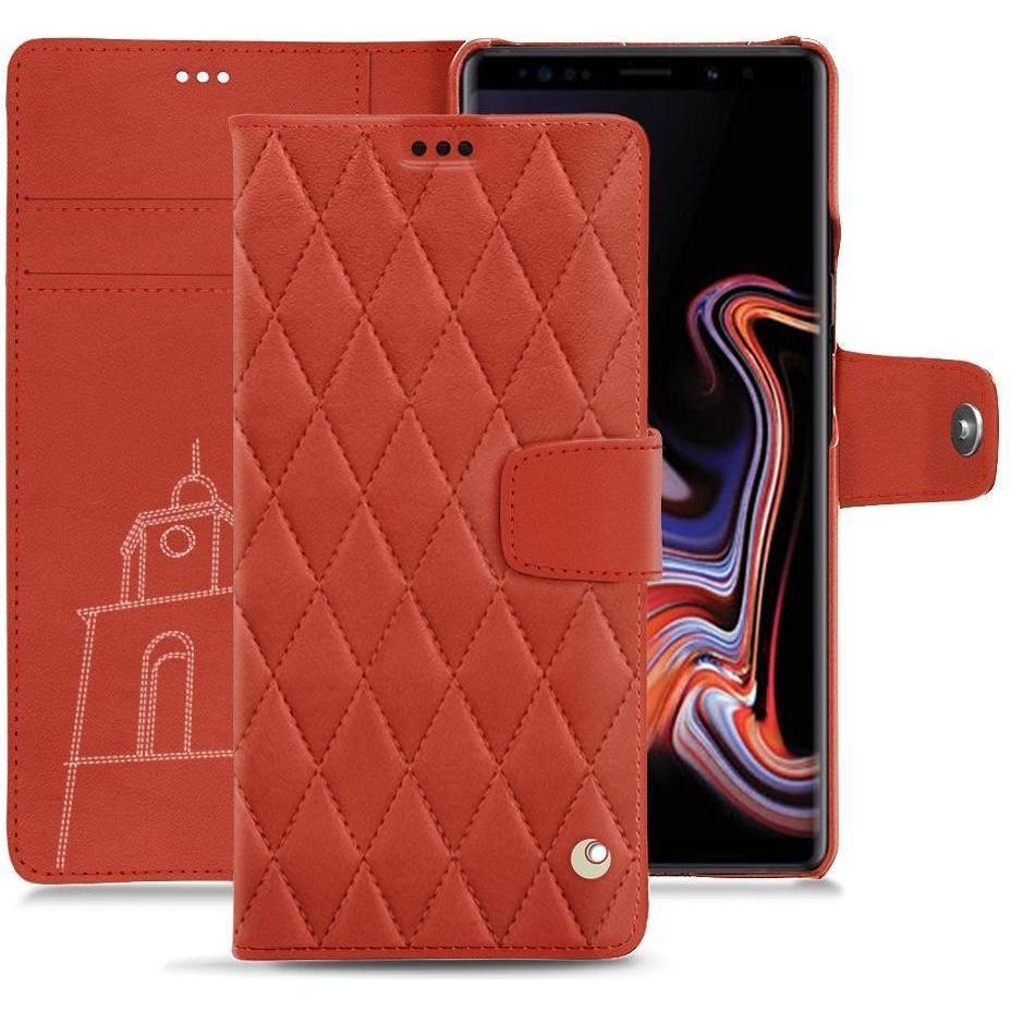Noreve Lederschutzhülle Wallet (Samsung Galaxy Note 9), Smartphone Hülle, Orange