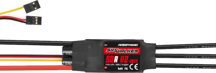 Actual product image Hobbywing Skywalker V2 50A 3-6S, 6A BEC