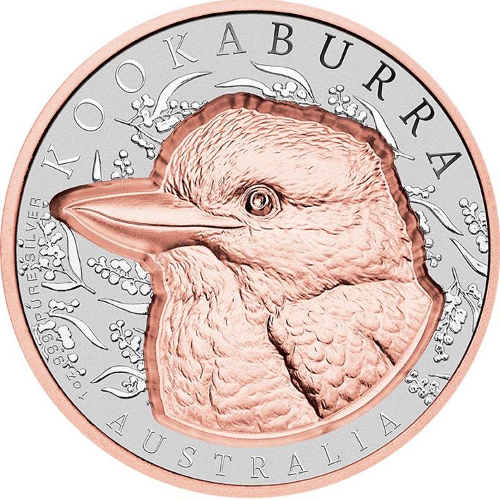 Actual product image Philoro Silber Kookaburra 1 oz Roségold-Veredelung - Super Incused 2025 (999, 2025)