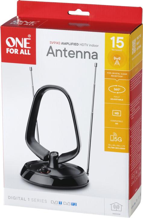Actual product image One for All DVB-T antenna 43 dB (Flat antenna, 43 dB, DVB-T / -T2)