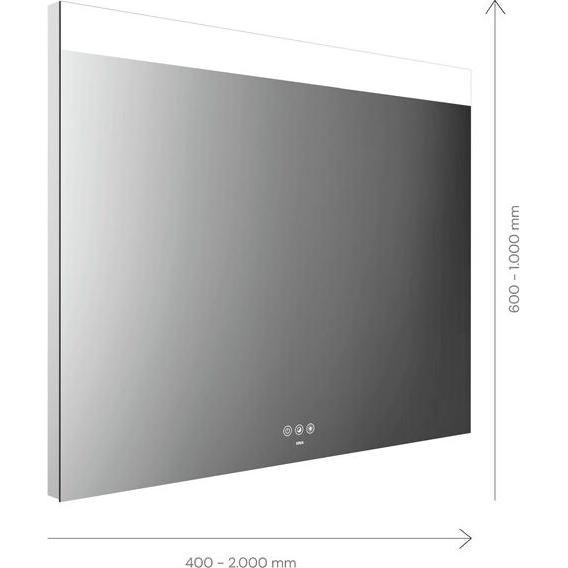 Emco, Spiegelschrank, MI 250+ LED-Lichtspiegel, breiter Lichtausschnitt oben, Touch-Bedienfeld, Breite 1800mm, 107180