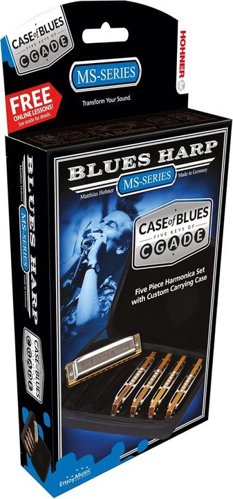 Actual product image Hohner Blues Harp MS CDEGA Pack of 5 (Harmonica, Diatonic)