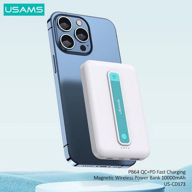 Actual product image Usams Magnetic Wireless Fast Charging Power Bank (10000 mAh, 20 W, 15 Wh)