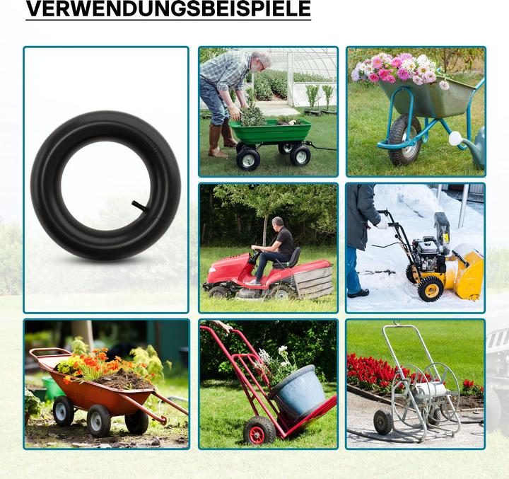 Produktbild Wiltec Schlauch Luftschlauch Rasenmäherreifen 16 x 6.50 – 8 Ventil gerade Reifen Rad (Rasenmäher, Gartenmaschinen Ersatzteile)