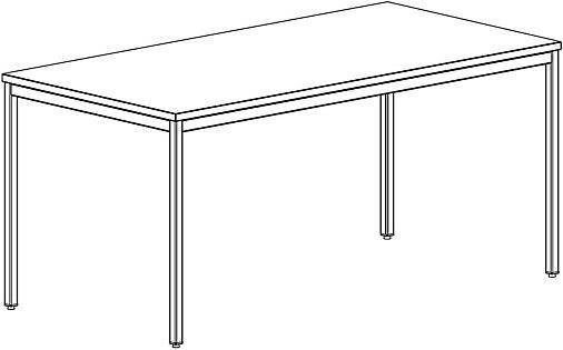 Actual product image eurokraft basic Master desk, light gray (140 cm, 80 cm)