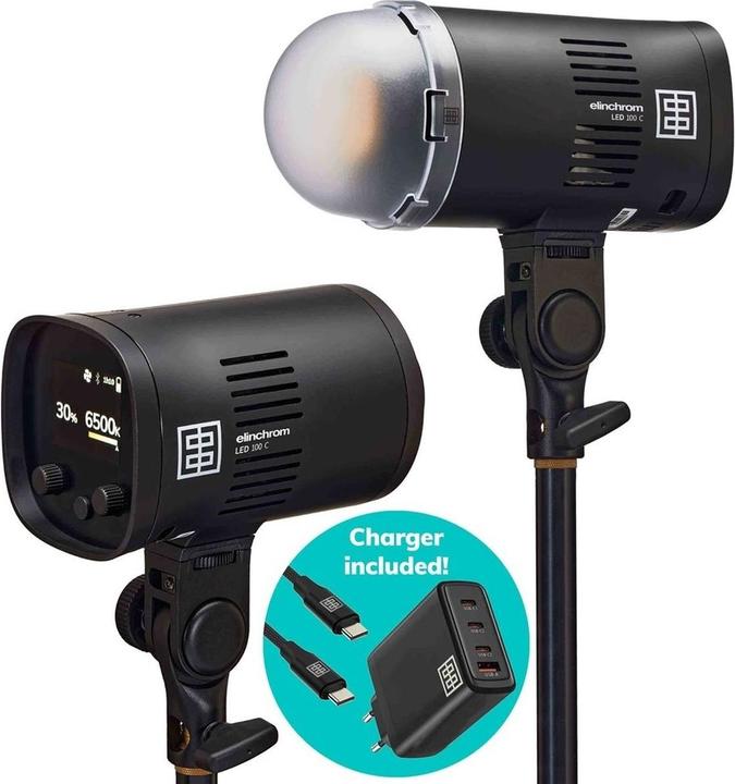 Elinchrom LED 100 C LED Light Dual Kit + Chargers (EL20202.2.WC) (Studioleuchte)