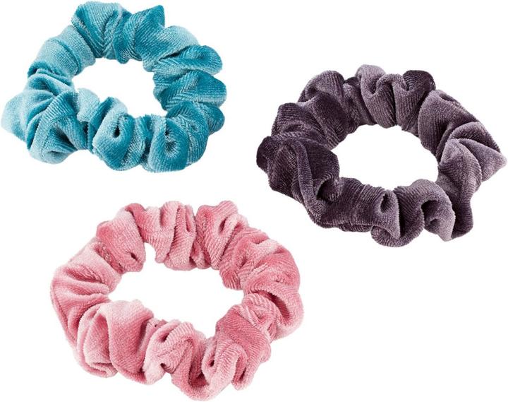 Produktbild Trisa Samt Scrunchie, mint, rosa & violett (Haargummi)