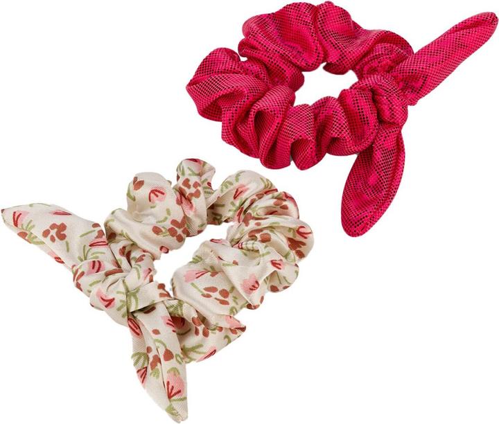 Trisa Scrunchie con occhiello per bambini, rosso e beige-fucsia