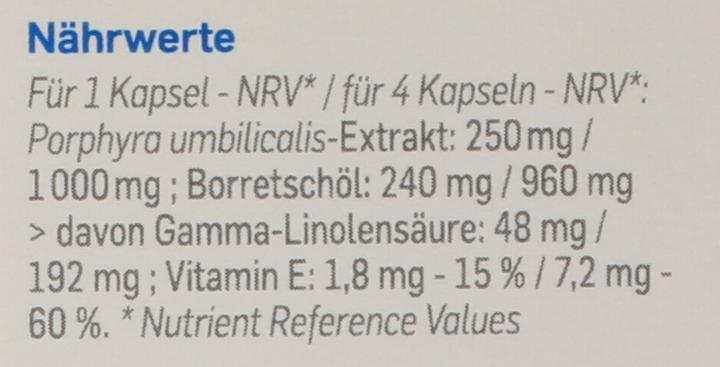 Nutritional values and ingredients PiLeJe Kapsel (36 Piece, Capsules, 48 g)