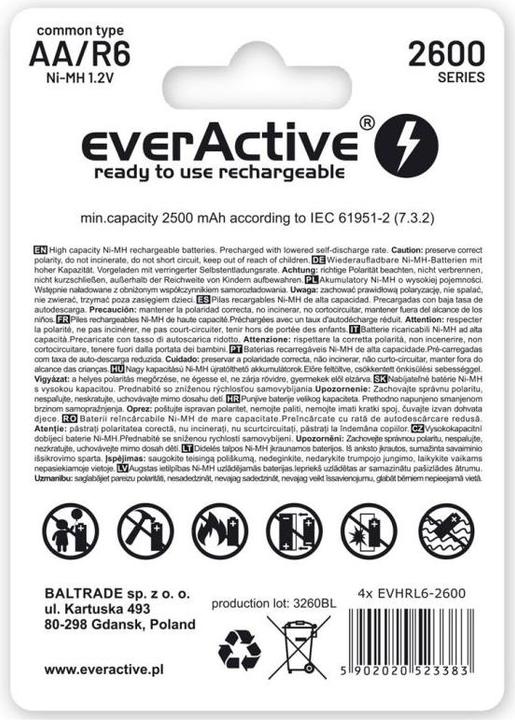 Produktbild Everactive Professional Line (4 Stk., AA, 2600 mAh)