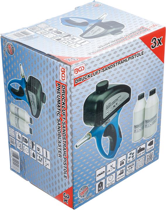 Produktbild BGS Druckluft-Sandstrahlpistole inkl. Zubehör 3-tlg.