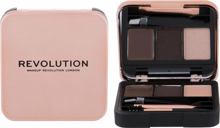 Makeup Revolution Kit per scolpire le sopracciglia (Dark Brown)