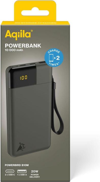 Image du produit Aqiila Powerbird B10B - Banque de puissance 10000 mAh, 20W - Moss (10000 mAh, 20 W, 37 Wh)