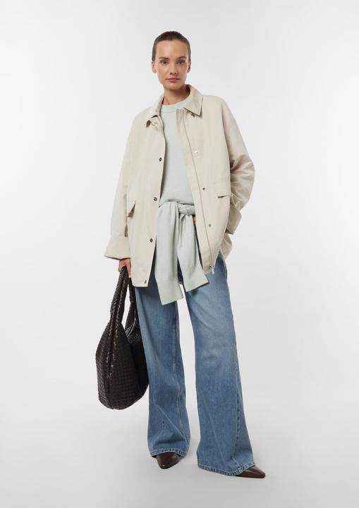 Immagine prodotto Comma Strickpullover Lässiger Cashmere Touch Baumwollmix-Strickpullover mit verlängertem Kurzarm (M)