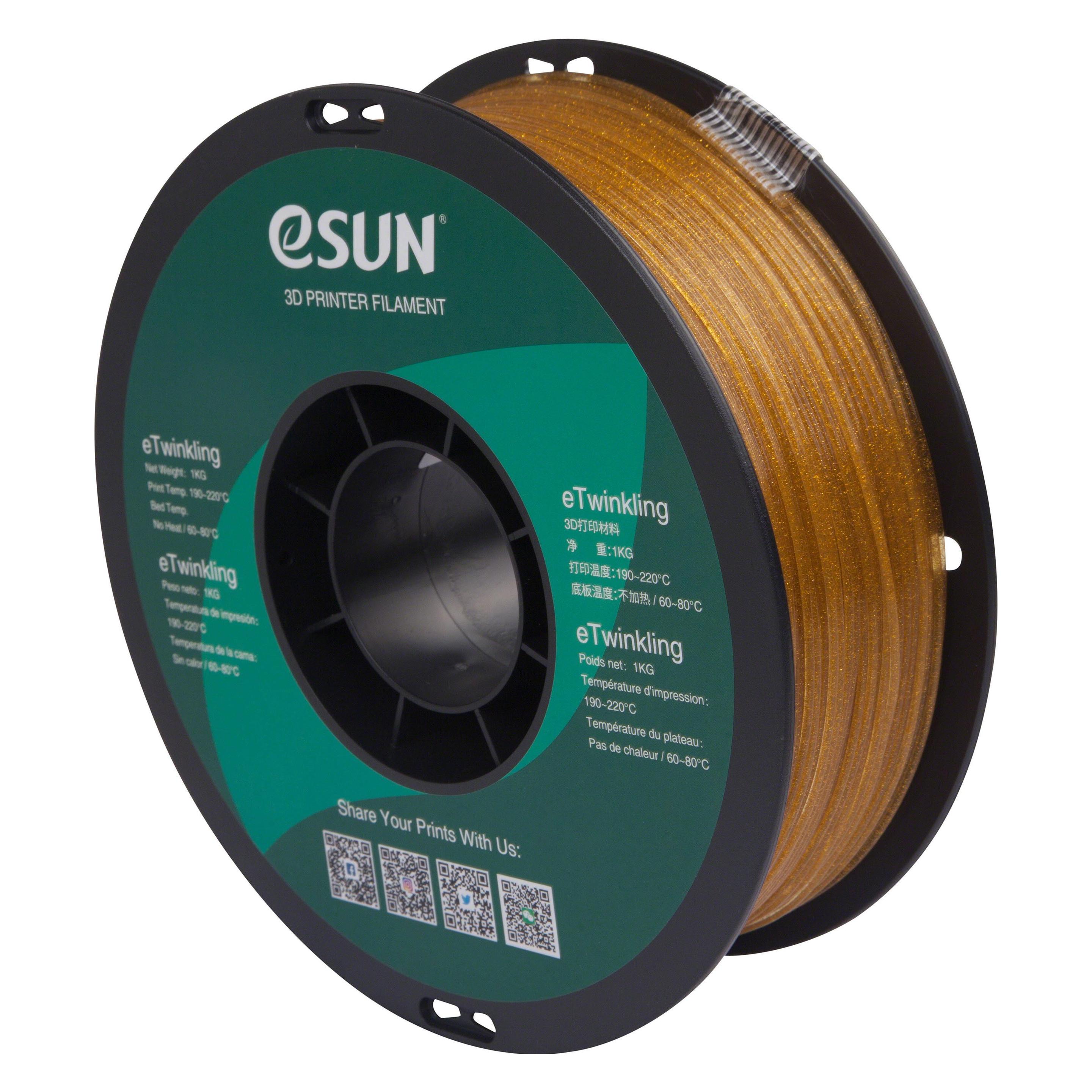 Esun Etwinkling 1, 75mm Gold 1kg 3D Filament (Pla, 1.75 mm, 1000 g, Gold), 3D Filament, Gold