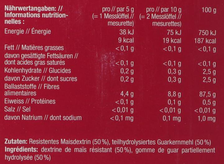 Nutritional values and ingredients Omni Logic Fibre powder (1 Piece, Powder, 364 g)
