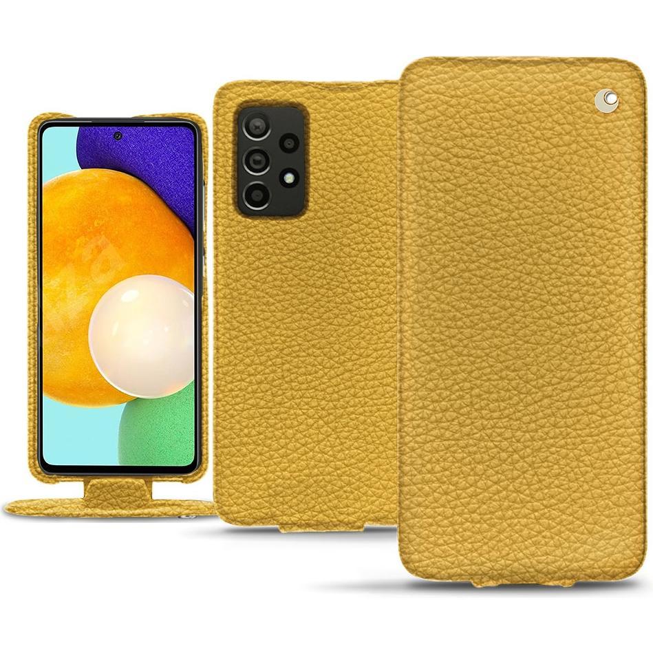 Noreve Lederschutzhülle vertikal (Samsung Galaxy A52), Smartphone Hülle, Orange