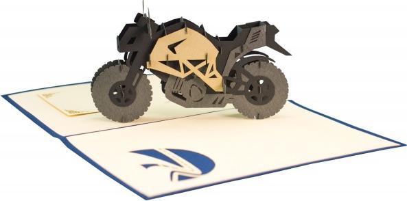 Image du produit Hervorragend 3D Pop-up Karte Motorrad blau (1 pcs)