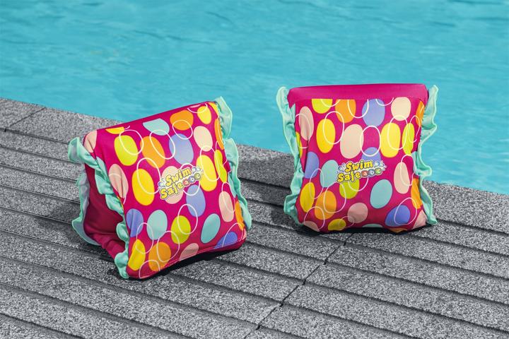 Actual product image Bestway Swim Safe ABC AquaStar Fabric Inflatable Wristband Floaties M/L, Swim armbands, Boy/Girl, Fabr