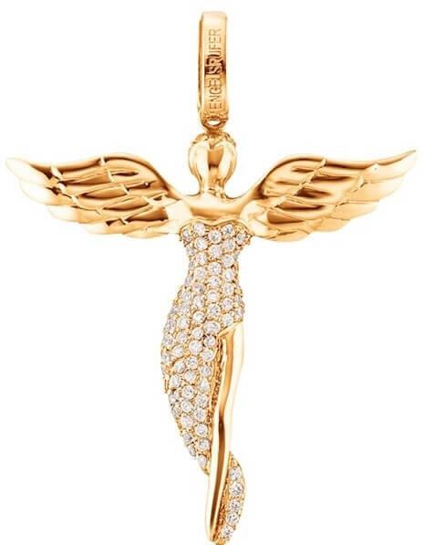 Image du produit Engelsrufer Ange en or plaqué avec zircons ERP-ANGEL-G - Longueur : 2.6 cm (L)