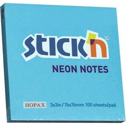 B.N.T., Quaderni + Bloc notes, Notes Stick'N NEON blå 76x76mm 100blade - (12 pezzi)