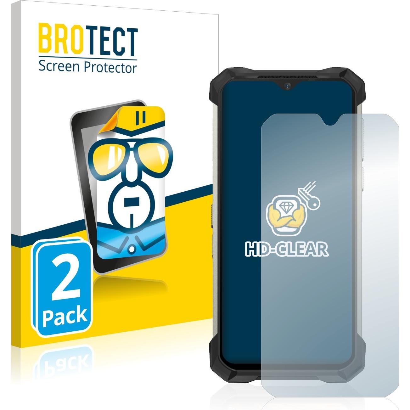 BROTECT Pellicola Trasparente (2 pz., Doogee S88 Pro), Pellicola protettiva smartphone, Trasparente
