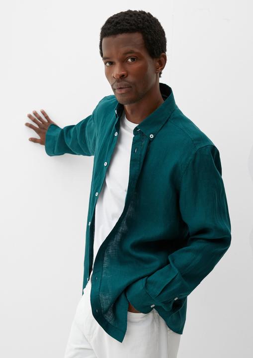 Immagine prodotto s.Oliver Hemd Leinenhemd mit Button-Down-Kragen (XXL)