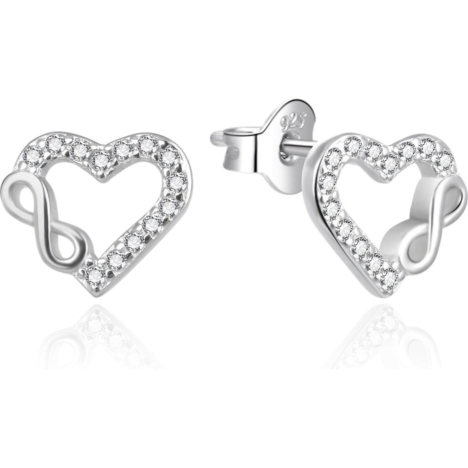 Agato, Orecchini, - Silver earrings Hearts with infinity AGT-E230PW, (Argento)
