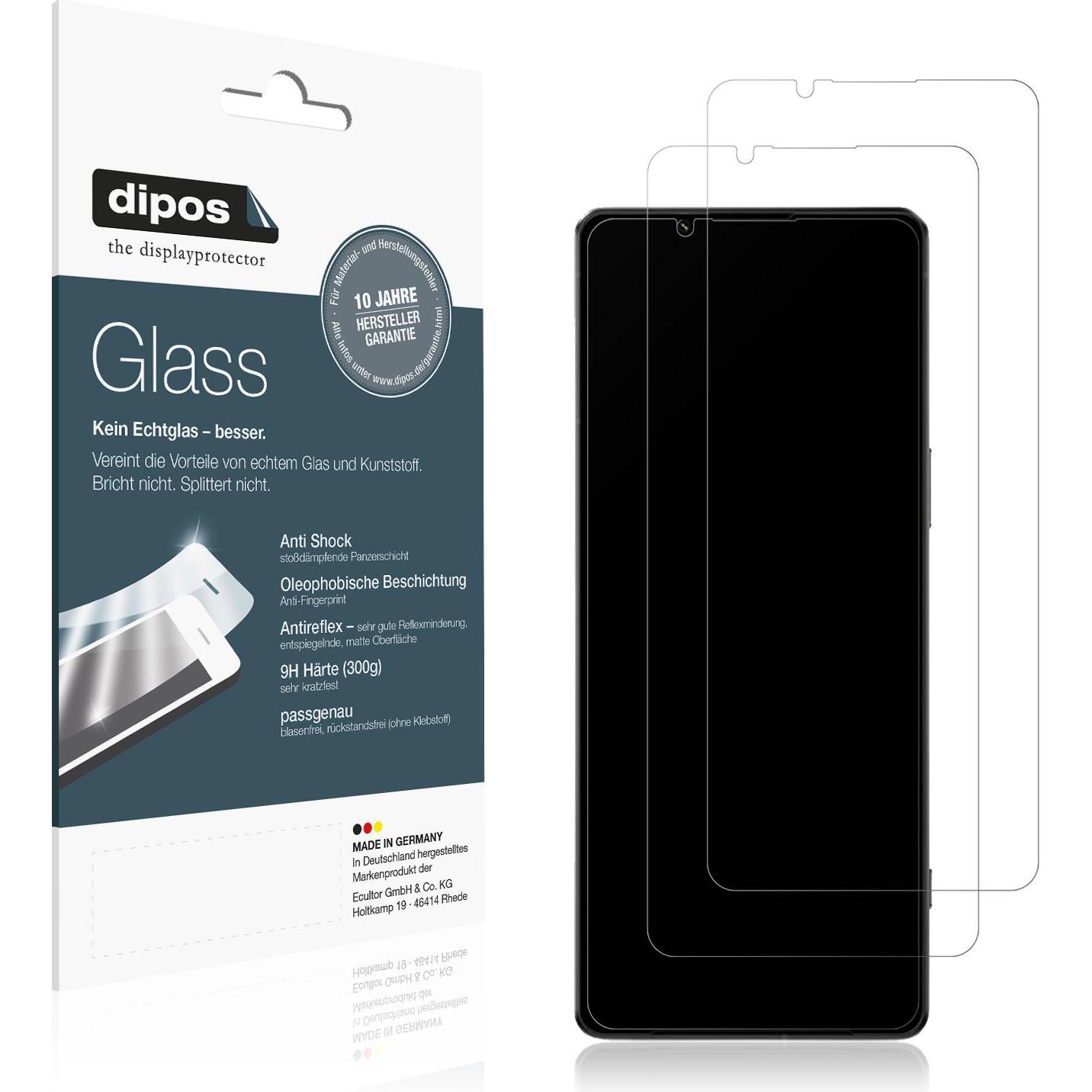 Dipos Displayschutz Anti-Shock (2 Stück, Sony Xperia 1 IV), Smartphone Schutzfolie, Transparent