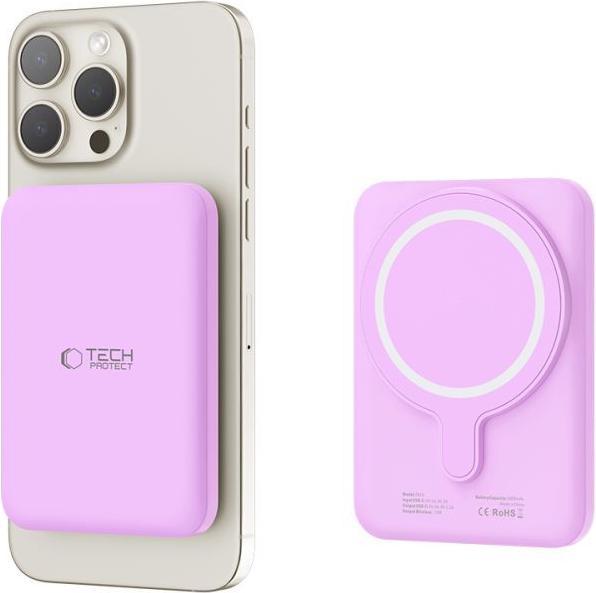 Immagine prodotto Tech-Protect LifeMag MagSafe PB10 5000mAh - Rosa (5000 mAh, 15 W)