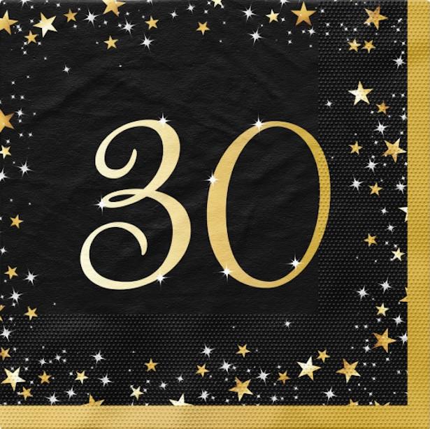 Riethmüller Starlight Servietten 30 - gold schwarz (16 pcs., 33 x 33 cm)