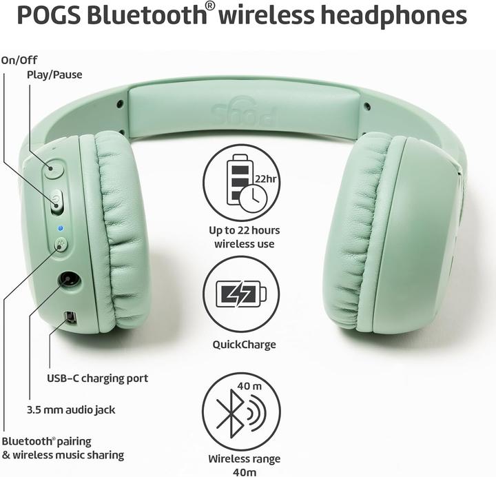 Actual product image Pogs Drahtloser Kinderkopfhörer The Gecko 2