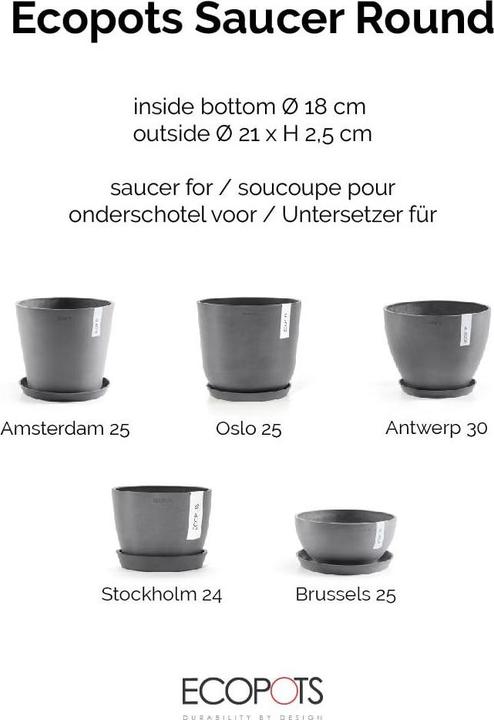 Actual product image Ecopots Saucer Round