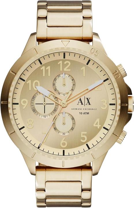 Produktbild Armani Exchange Chronograph mit Gold-Zifferblatt und 100 m Wasserdichtigkeit (Chronograph, 50 mm)