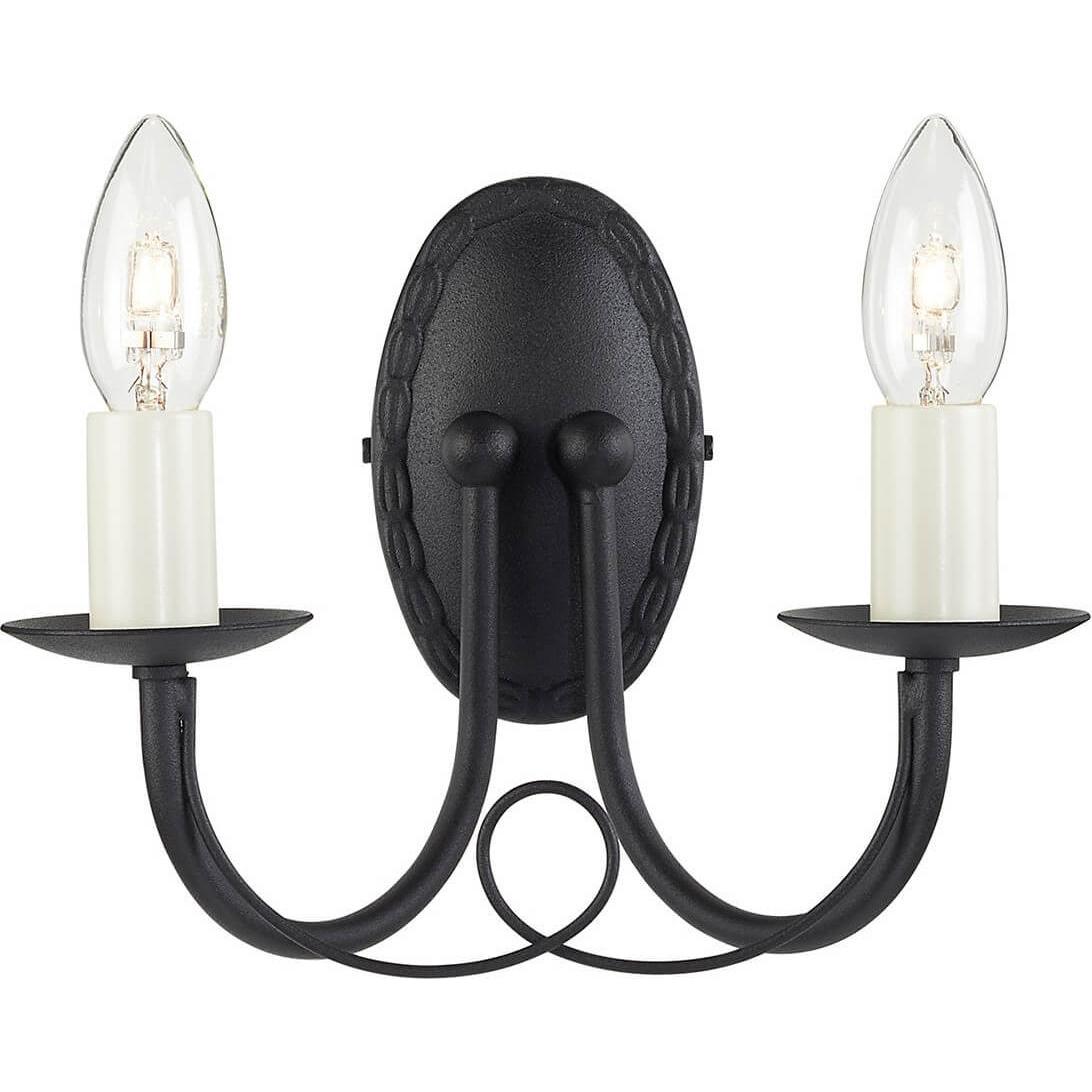 Thumbnail - Elstead Lighting, Wandleuchte + Deckenleuchte, Minster Wandleuchte E14 2-fach Schwarz, Made in UK (E14)