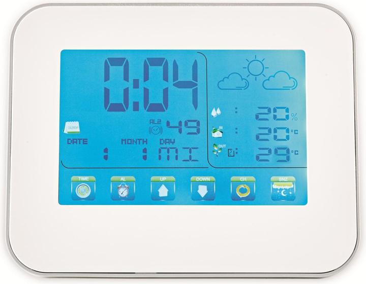 Actual product image Nedis Weather Station - Wireless Sensor - Alarm Clock - Weather Forecast Indoor and Outdoor - Slim and