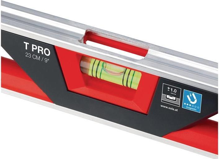 Actual product image Sola Messwerkzeuge Torpedo spirit level T PRO 23 cm aluminium/ABS plastic red/black 1 mm/m 1 mm/m (0.10 cm)