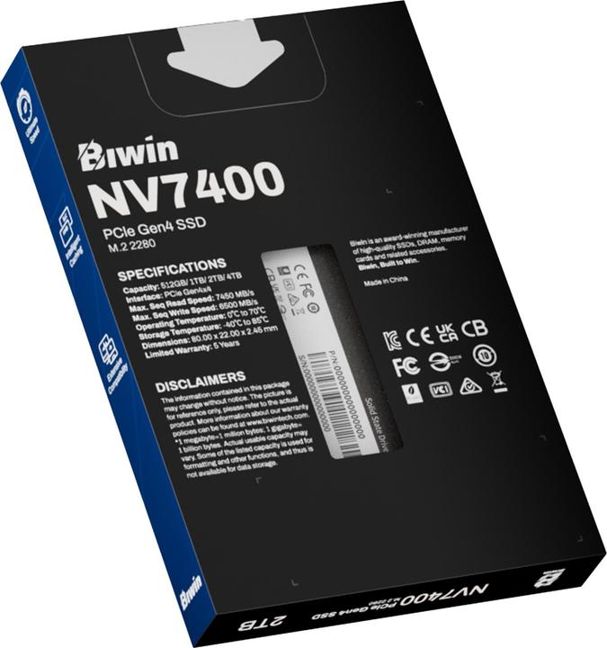 Productafbeelding Biwin Semiconductor Black Opal NV7400 (2000 GB, M.2 2280)