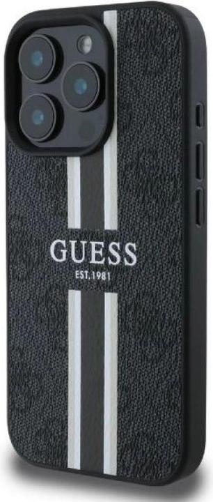 Actual product image Guess GUHMP16XP4RPSK iPhone 16 Pro Max czarny/black MagSafe 4G Printed Stripes (Apple iPhone 16 Pro Max)